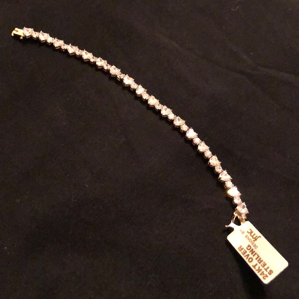 24KT over sterling silver heart bracelet